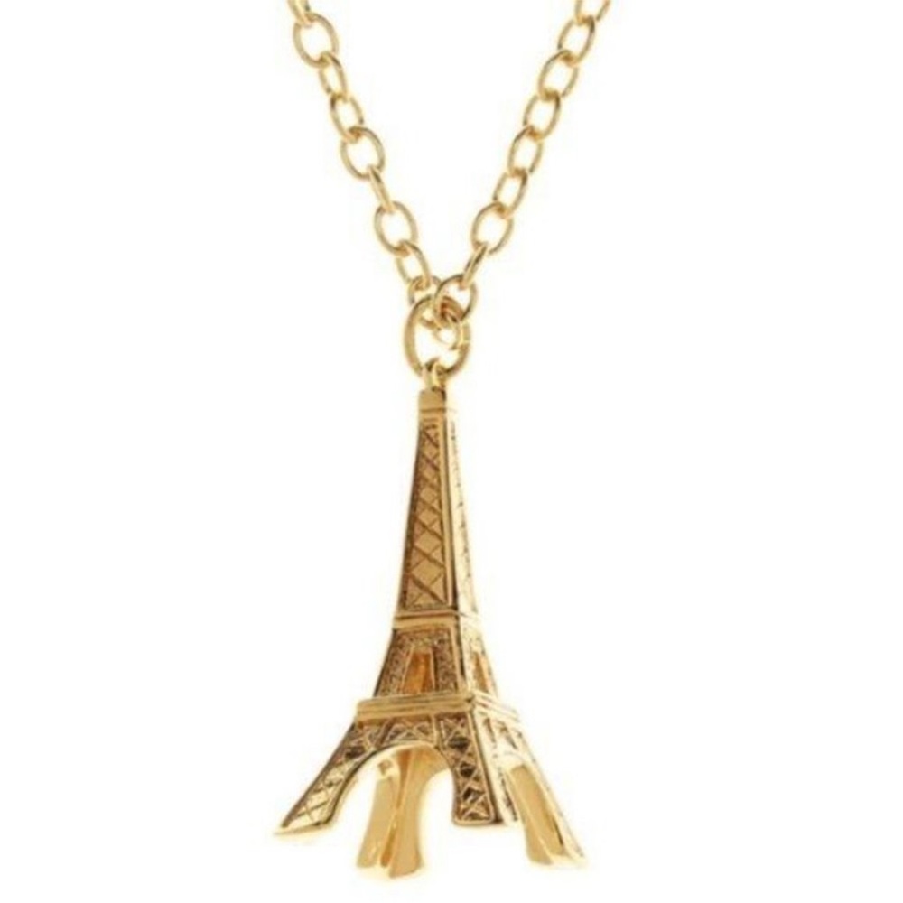 Kate Spade Parisian Lights Eiffel Tower Necklace 14k Gold plated 30” - Picture 9 of 11